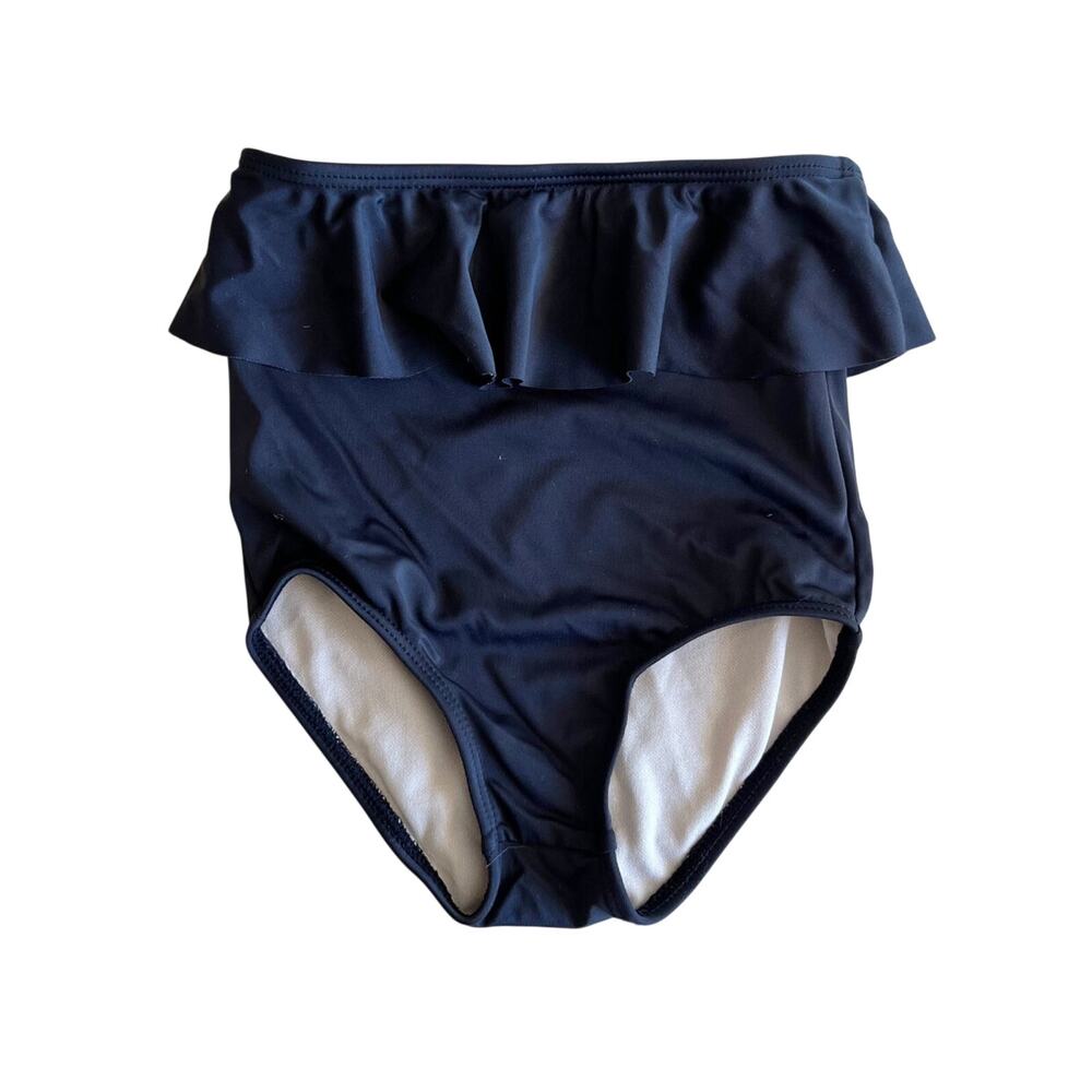 Kortni Jeane Black Ruffle High Waist Swim Bottoms 4/5
